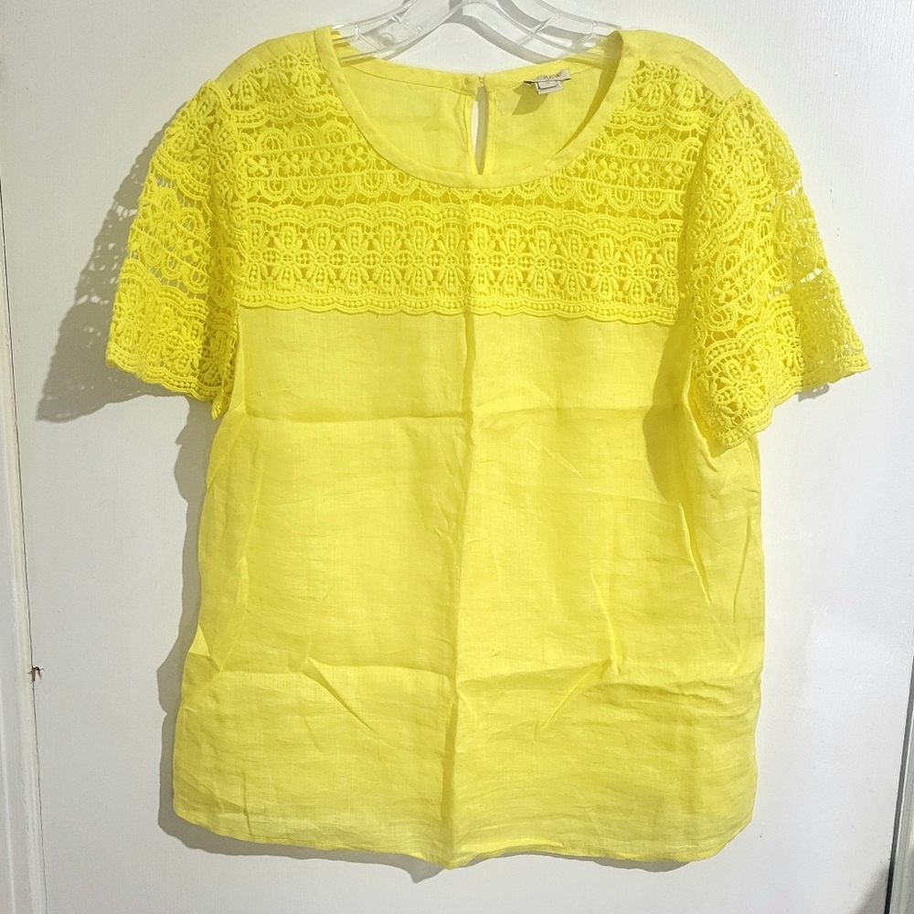J. Crew Yellow Lace Blouse